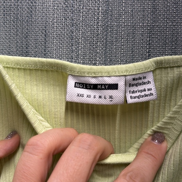 Noisy may Green Ruched Asymmetrical dress size XL - Picture 5 of 9